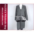 Wholesale in stock V-neck cardigan woolen sweater designs for ladies